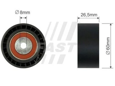 Відвідний/напрямний ролик, поліклиновий ремінь FAST FT44562