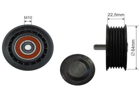 Відвідний/напрямний ролик, поліклиновий ремінь FAST FT44588
