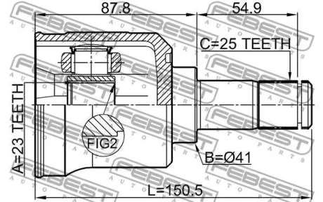 ШРУС ВНУТРІШНІЙ 23X41X25 FEBEST 0411EA2A