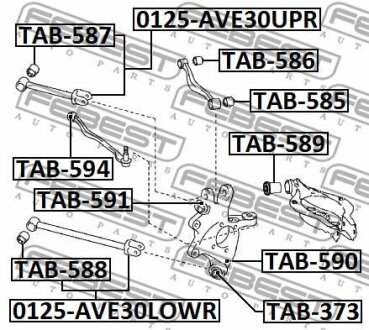 САЙЛЕНТБЛОК ЗАДНЬОГО ВАЖЕЛЯ ПІД АМОРТИЗАТОР FEBEST TAB589