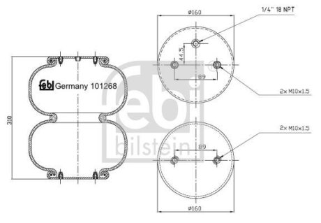 Балон пневматичної ресори, пневматична підвіска FEBI BILSTEIN 101268