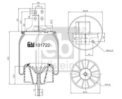 Балон пневматичної ресори, пневматична підвіска FEBI BILSTEIN 101722
