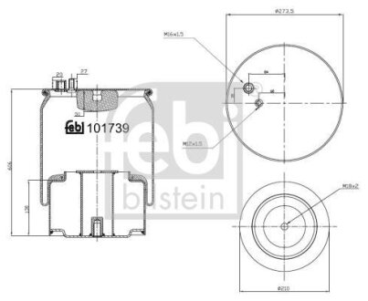 Балон пневматичної ресори, пневматична підвіска FEBI BILSTEIN 101739