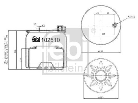 Балон пневматичної ресори, пневматична підвіска FEBI BILSTEIN 102510