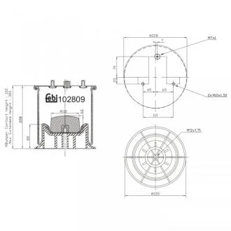 Балон пневматичної ресори, пневматична підвіска FEBI BILSTEIN 102809