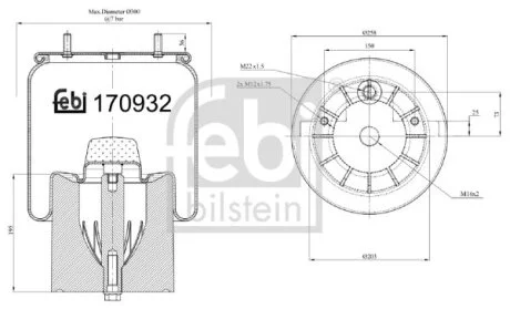 Пневмоподушка FEBI BILSTEIN 170932