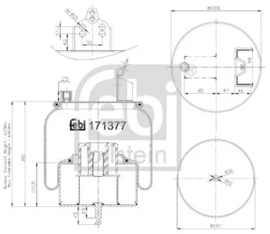 Балон пневматичної ресори, пневматична підвіска FEBI BILSTEIN 171377