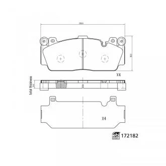 Комплект гальмівних накладок, дискове гальмо FEBI BILSTEIN 172182