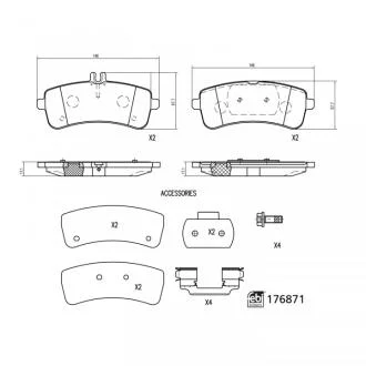 Комплект гальмівних накладок, дискове гальмо FEBI BILSTEIN 176871