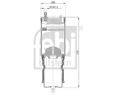 Подушка амортизуюча (Пневмоподушка кабины RVI MAGNUM) FEBI BILSTEIN 35436