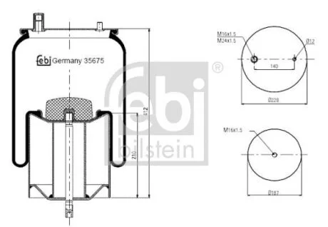 Сильфон пневматичної підвіски FEBI BILSTEIN 35675