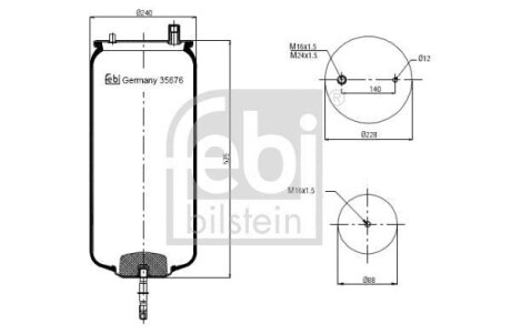 Подушка амортизуюча (Пневморессора 4915 N P03 (без стакана)) FEBI BILSTEIN 35676