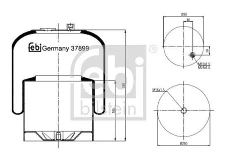 Балон пневматичної ресори, пневматична підвіска FEBI BILSTEIN 37899