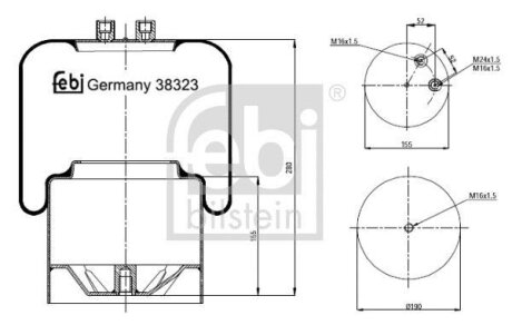 Балон пневматичної ресори, пневматична підвіска FEBI BILSTEIN 38323