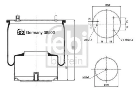 Балон пневматичної ресори, пневматична підвіска FEBI BILSTEIN 38503
