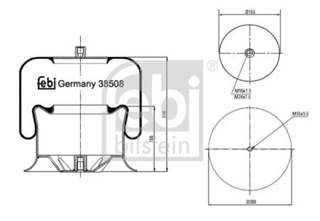Балон пневматичної ресори, пневматична підвіска FEBI BILSTEIN 38508