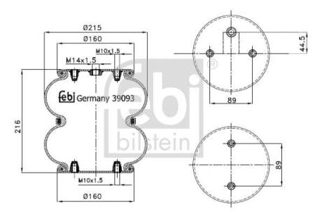 Балон пневматичної ресори, пневматична підвіска FEBI BILSTEIN 39093