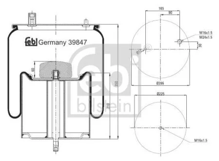 Сильфон пневматичної підвіски FEBI BILSTEIN 39847