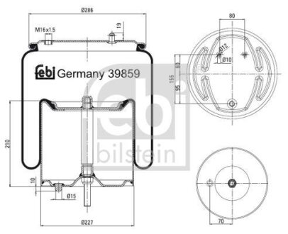 Балон пневматичної ресори, пневматична підвіска FEBI BILSTEIN 39859