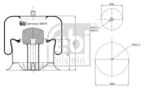 Кожух пневматической рессоры FEBI BILSTEIN 39870