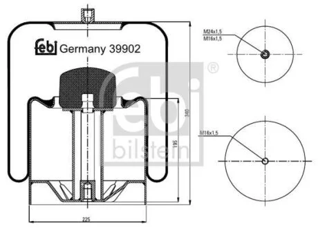 Балон пневматичної ресори, пневматична підвіска FEBI BILSTEIN 39902