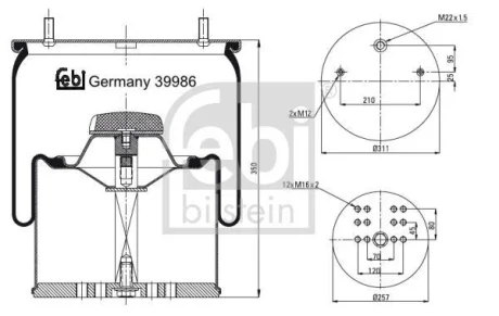 Кожух пневматической рессоры FEBI BILSTEIN 39986