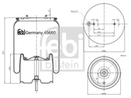 Балон пневматичної ресори, пневматична підвіска FEBI BILSTEIN 45660