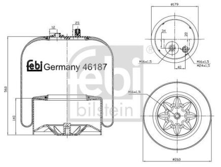 Балон пневматичної ресори, пневматична підвіска FEBI BILSTEIN 46187