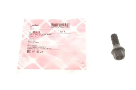 Болт колеса (M12x1,5, довжина різьби: 23мм, довжина: 26/49мм, розмір вкручування: 17мм, конус, кількість штук в упаковці: 1шт) MERCEDES CITAN MIXTO (DOUBLE CABIN), CITAN (MPV) 0.9-Electric 03.72- FEBI BILSTEIN 46648