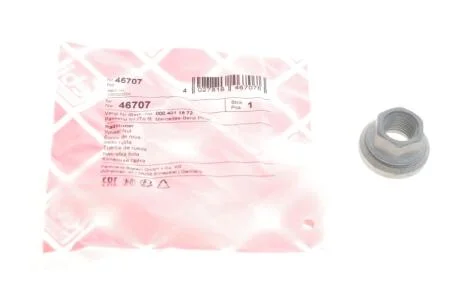 Гайка колеса (M14x1,5, довжина: 18мм, розмір вкручування: 19мм, плаский, кількість штук в упаковці: 1шт) MERCEDES SPRINTER 3,5-T (B906), SPRINTER 4,6-T (B906), SPRINTER 5-T (B906) 1.8-3.5 04.06- FEBI BILSTEIN 46707