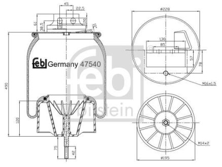 Балон пневматичної ресори, пневматична підвіска FEBI BILSTEIN 47540