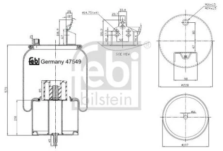 Кожух пневматической рессоры FEBI BILSTEIN 47549