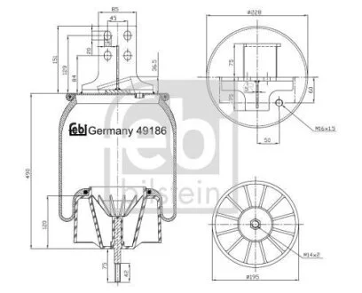 Балон пневматичної ресори, пневматична підвіска FEBI BILSTEIN 49186