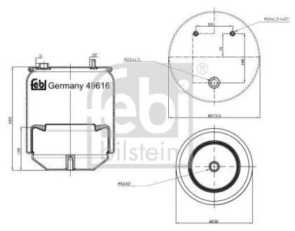 Балон пневматичної ресори, пневматична підвіска FEBI BILSTEIN 49616