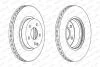 Диск тормозной MB E(W211) 05- передн.312x28мм.5отв. FERODO DDF1263C (фото 2)