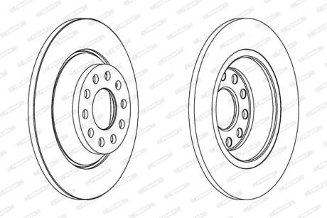 Диск тормозной AUDI A6 04-11 задн. D=302 FERODO DDF1307C