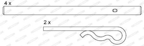 Ремкомплект супорта гальмівного (напрямні+шплінти) FERODO FAC164