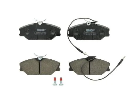 Комплект гальмівних колодок передн (з гвинтами гальмівного супорта), DAEWOO LUBLIN II PEUGEOT 205 I, 309 I RENAULT 19 II CHAMADE, 25, ESPACE II, LAGUNA I, MEGANE I 1.1-3.0 04.84- FERODO FDB406