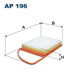 CITROEN Фильтр воздушный C4 (B7) 1.6e-HDi,Berlingo B9,Partner 10- (348*205*52) FILTRON AP 196