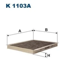 FIAT фільтр салонний (вугілля) BRAVO II 1.4 07-, STILO 1.2 02- (233*178*21) FILTRON K 1103A