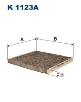 TOYOTA фільтр салону вугілля AVENSIS 1.6 03-, COROLLA 1.4 01- (200*220*20) FILTRON K 1123A