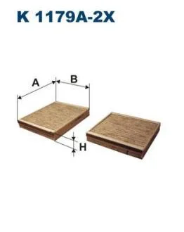 Фильтр салона PEUGEOT C3 II/DS3/207 06- угольный (компл. 2 шт.) FILTRON K 1179A-2X