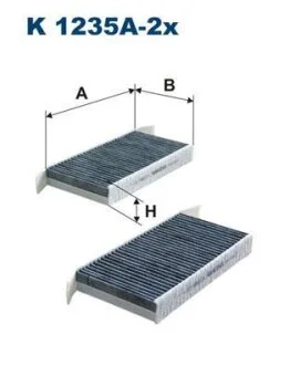 Фильтр салона RENAULT LAGUNA III 07- угольный (компл. 2 шт.) FILTRON K 1235A-2X