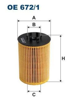 Фильтр масляный BMW 5(E60)/X5(E53) 00- 4.4-4.8 FILTRON OE 672/1
