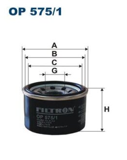 Фильтр масляный SMART FORTWO 07- 1.0 (W6011) FILTRON OP 575/1