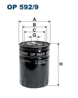 Фильтр масляный PSA/FIAT JUMPER/BOXER/DUCATO 06- 3.0 DIESEL FILTRON OP 592/9