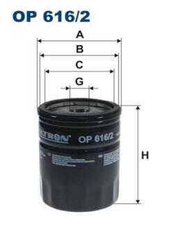 Фiльтр масляний h=97mm FILTRON OP 616/2