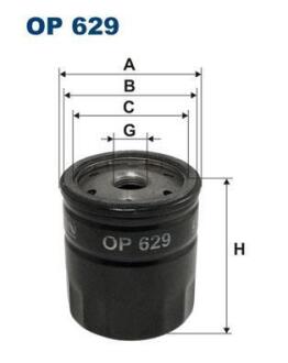 Фiльтр масляний h=85mm FILTRON OP 629