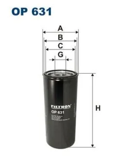 Масляний фільтр (фільтр, що вгвинчується) RVI C, D, K, KERAX, MAGNUM, PREMIUM 2, T, VOLVO 7700, 8500, 8700, 9700, 9900, A, B 10, B 11, B 12, B 6, B 9, FILTRON OP 631