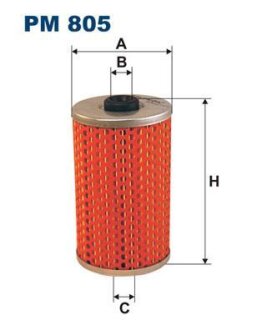 Паливний фільтр MAN SD, SG, FORD F, SETRA 200, MERCEDES /8 (W115), HECKFLOSSE (W110), AUDI A4 B6, MINI (R52), OPEL ASTRA F, ASTRA H, SKODA FABIA I, VW BORA I, FENDT 600 17DR-Z18XER 01.50 FILTRON PM 805